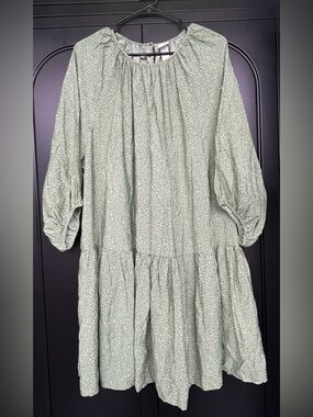 H&M Green Floral Midi Dress